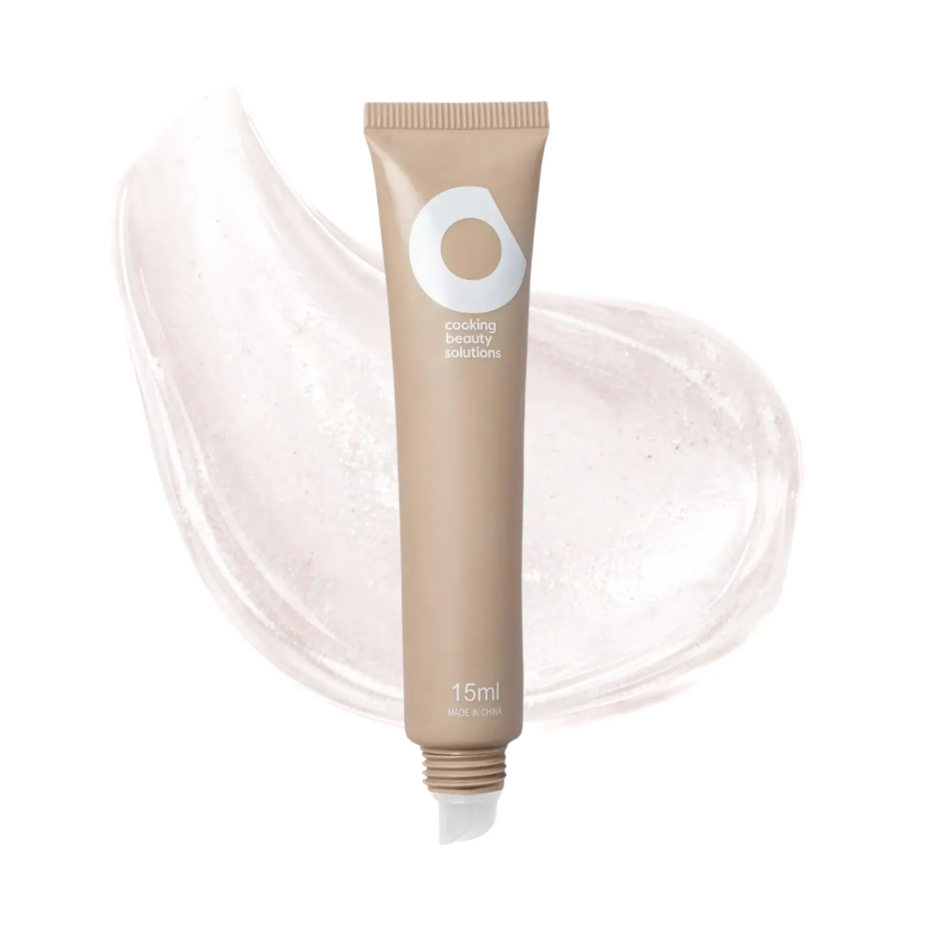 Orno Beauty Solutions Lip Gloss Vegano Transparente, Ultra Shine con Ácido Hialurónico y Manteca de Karité Hidratación Intensa, Efecto Glass Lips, Larga Duración, Tono Vanilla 01